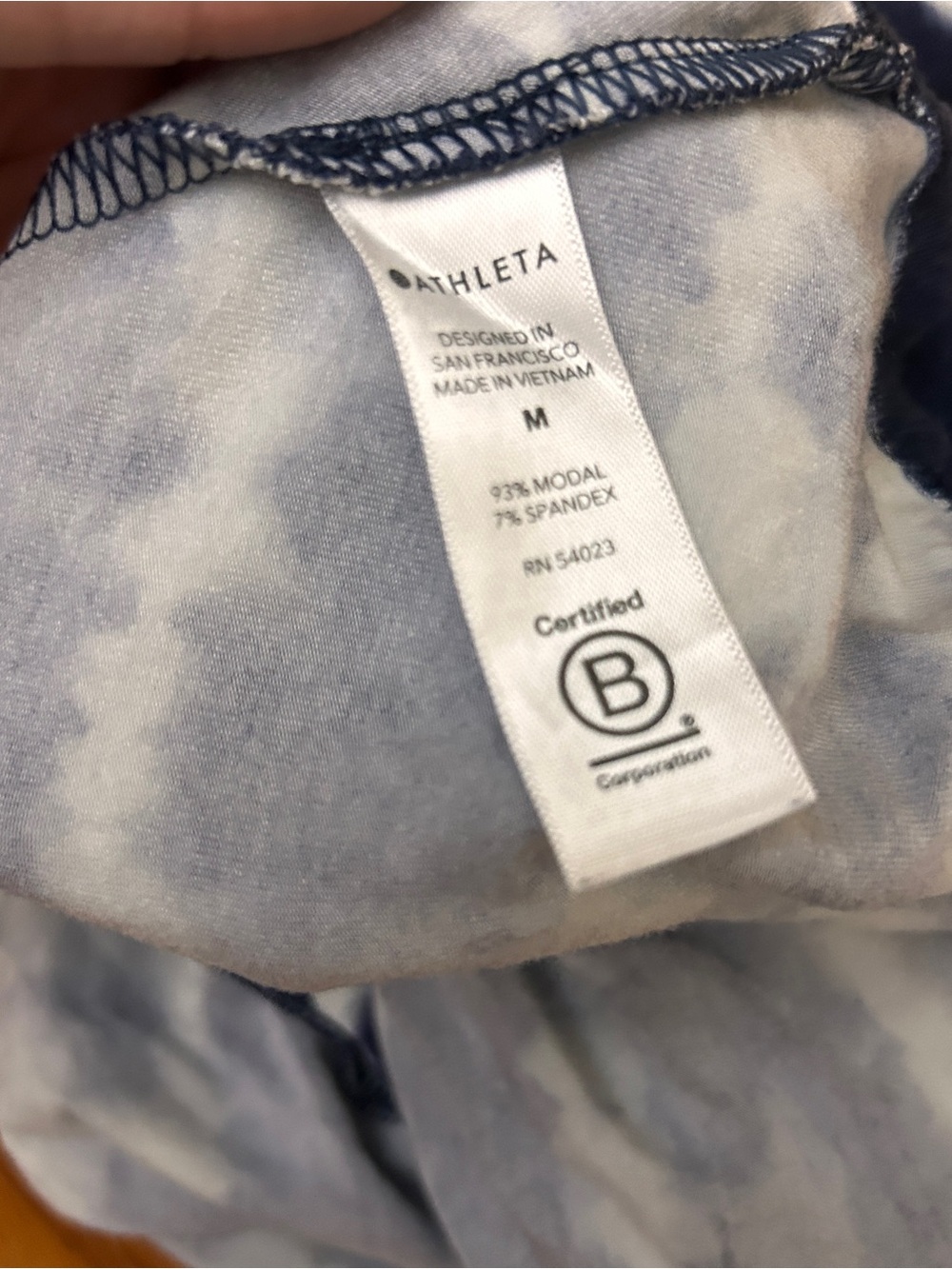 Athleta Sleeveless Navy and White Tie-Dye Swing Dress Athleisure Casual - Picture 3 of 3